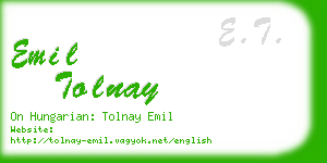 emil tolnay business card